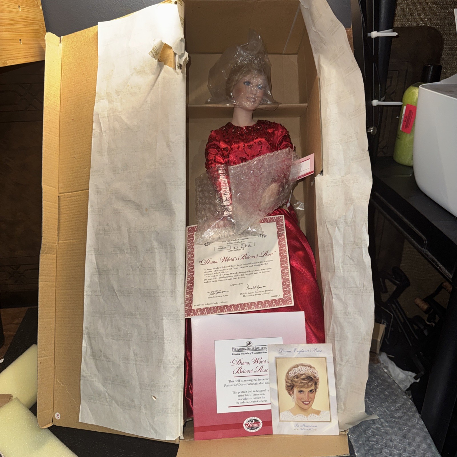 Princess Diana World's Beloved Rose Porcelain Doll by Ashton Drake