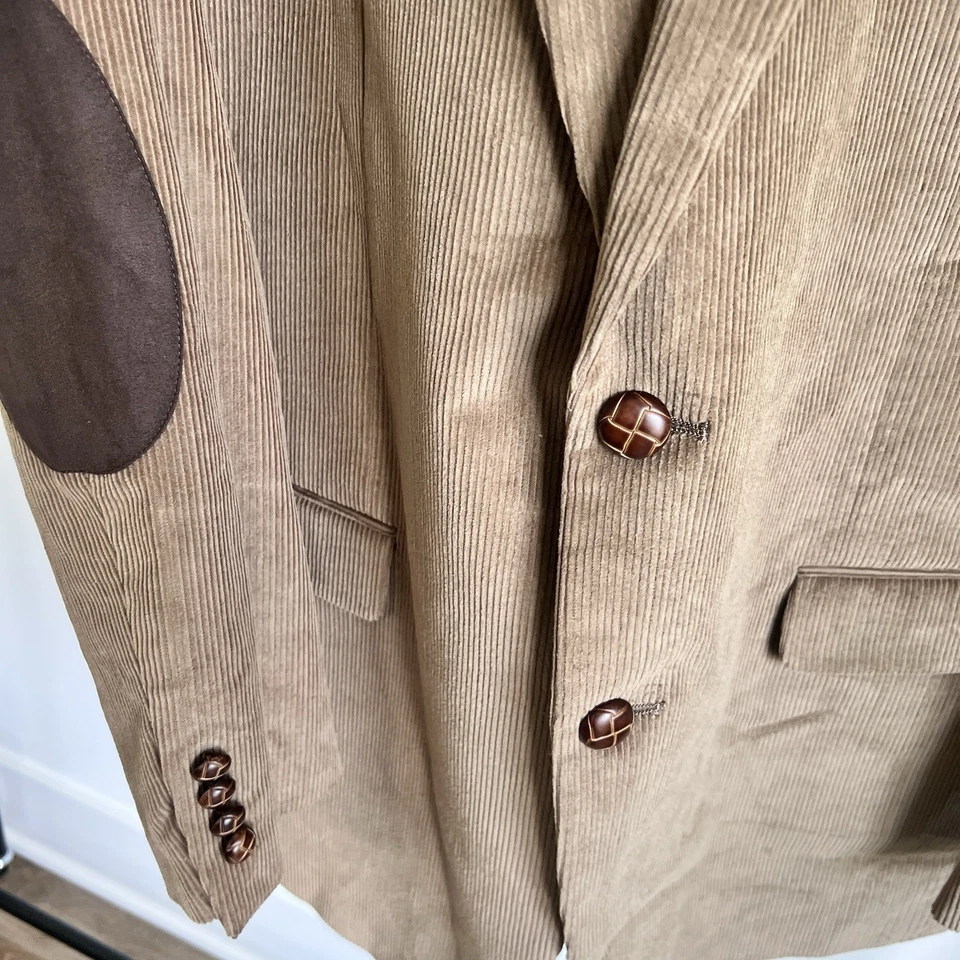 Blazer Chaqueta LAUREN Ralph Lauren Para Hombre 42 Largo Grueso Pana Codo Marrón Nuevo con Etiquetas Foto 4 de 4