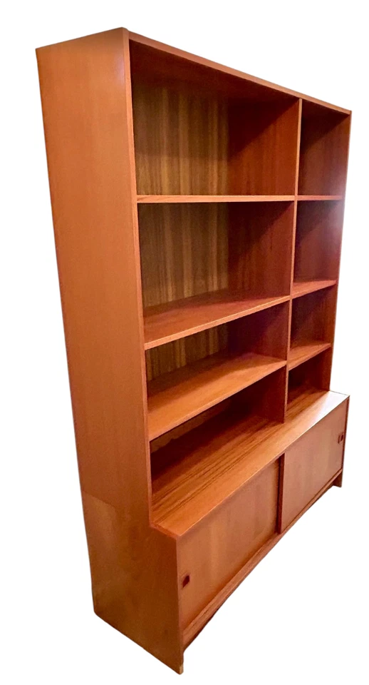 DOMINO MOBLER MCM ESTANTE ARMÁRIO UNIDADE DE PAREDE VINTAGE TECA ORIGINAL - Imagem 3 de 4