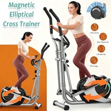 Image of Cross Trainer Home Magnetic Elliptical Machine w/ 8 Level Adjustable Resistance