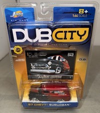 Jada Dub City 57 Chevy Suburban Red 042 Eddies Dub Pizza 164 Scale 2003 Dieast