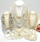 VINTAGE TO NOW FAUX PEARL BEAD COSTUME JEWELRY NECKLACE LOT