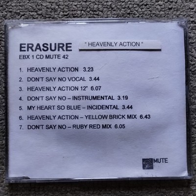 ERASURE - ''HEAVENLY ACTION'' Promo CD MUTE - Virgin Records