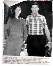 1968 San Diego California Lynda Bird Johnson Charles Robb Wirephoto 7X9