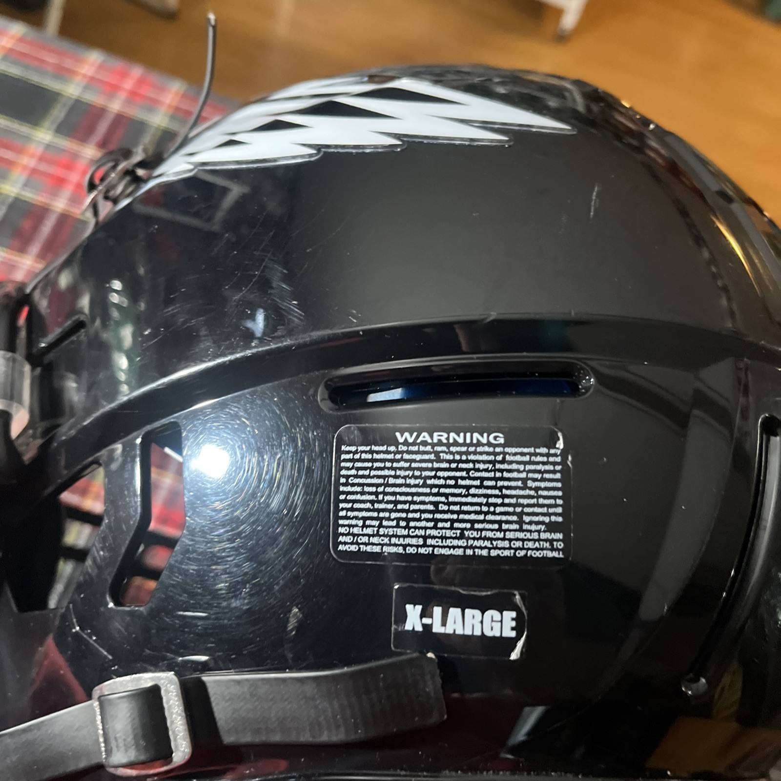 Philadelphia Eagles Alternate Black schutt f7 vtd adult football Helmet Xl