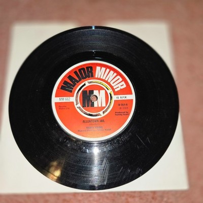 Karen Young:Allentown Jail/ I Need Your Hand in Mine:UK Major Minor: 1969 Single