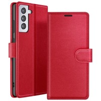 Zanaé, Portemonnaie Etui Galaxy S21 Mit StäNder Und Magnetlasche, Rot
