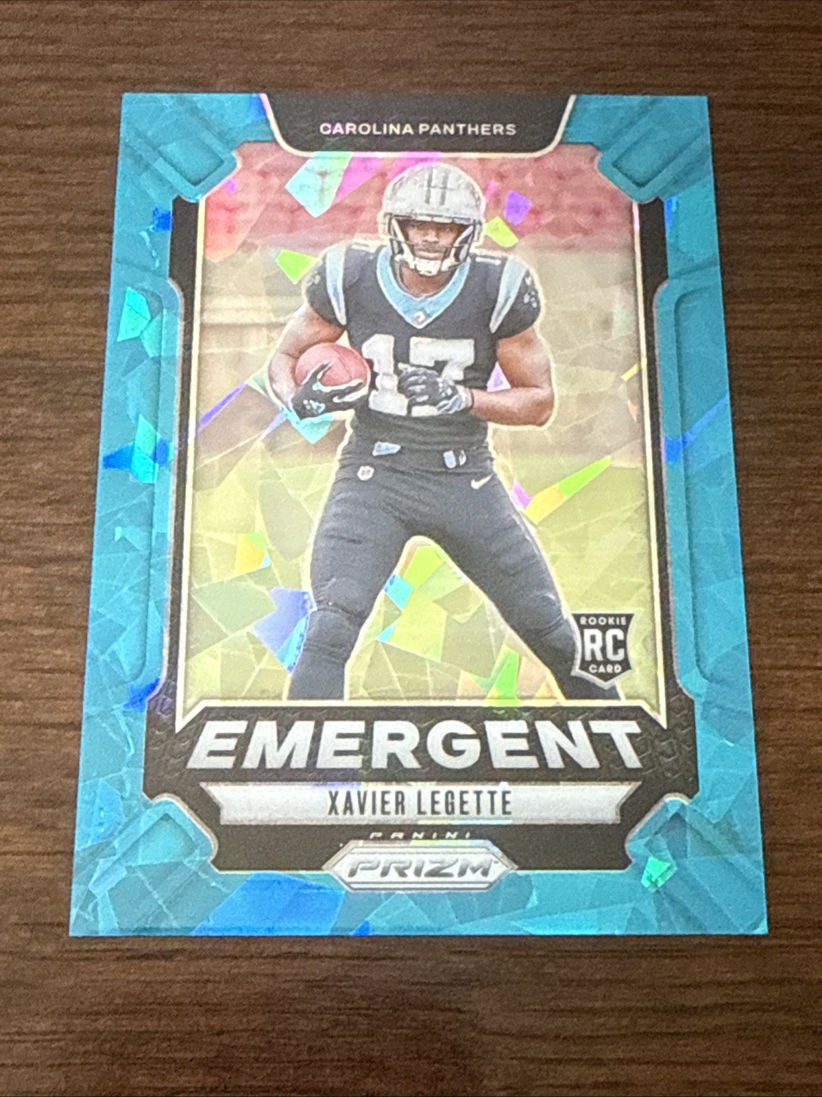 2024 Panini Prizm Football Xavier Legette Emergent Blue Ice /99 Panthers RC #15