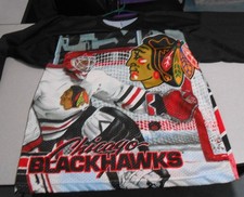 1990's VTG Chicago Blackhawks All Over Print CCM Hockey Jersey. Mens S/M RARE