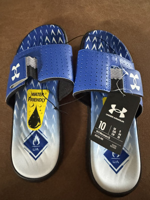 Under Armour UA Mercenary SL Slides Sandals Blue/Black 3027252-400 Mens Size 10