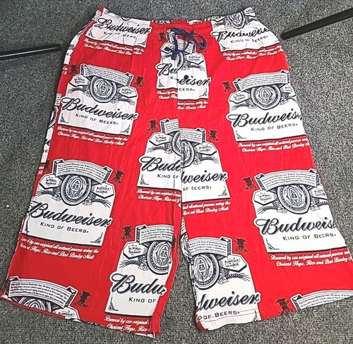 NWOT Mens Budweiser Lounge Shorts 2XL Drawstring Beer Beach W44-46 USA