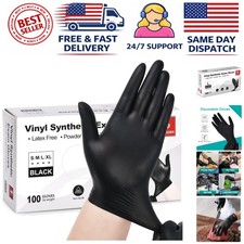 Versatile Latex-Free Vinyl Exam Gloves - 100 Count Large Size for Food  Medical