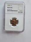 1938 P MS66 RD LINCOLN WHEAT PENNY/CENT GRADED NGC 1C S MINT COPPER COIN