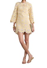 Zimmermann Golden Lace Mini Dress |Yellow/White/Cream, Long Flare Sleeve, Slip