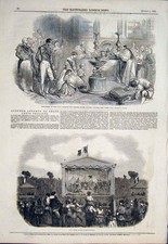 Original Old Antique Print Princess Helena Christening Fete Champs Elysees Paris