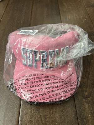 Supreme SS26 Embroidered Money Logo 6 Panel Cap Hat Pink One Size New IN HAND