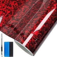 Gloss Red Forged Carbon Fiber Vinyl Wrap Film 1.65ft X 3.5ft - Diy Car Upgrade