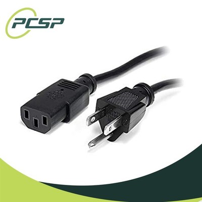 New Power Cable 6ft 18AWG NEMA 5-15P to IEC C13 UL E205755 AC Equipment Cord