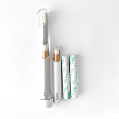 #ad Quip Metal Copperr Electric Toothbrush with Travel Case Set of 2 $27.00