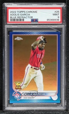 2022 Topps Chrome Blue Refractor 124/150 Adolis Garcia #25 PSA 9 MINT 14t3