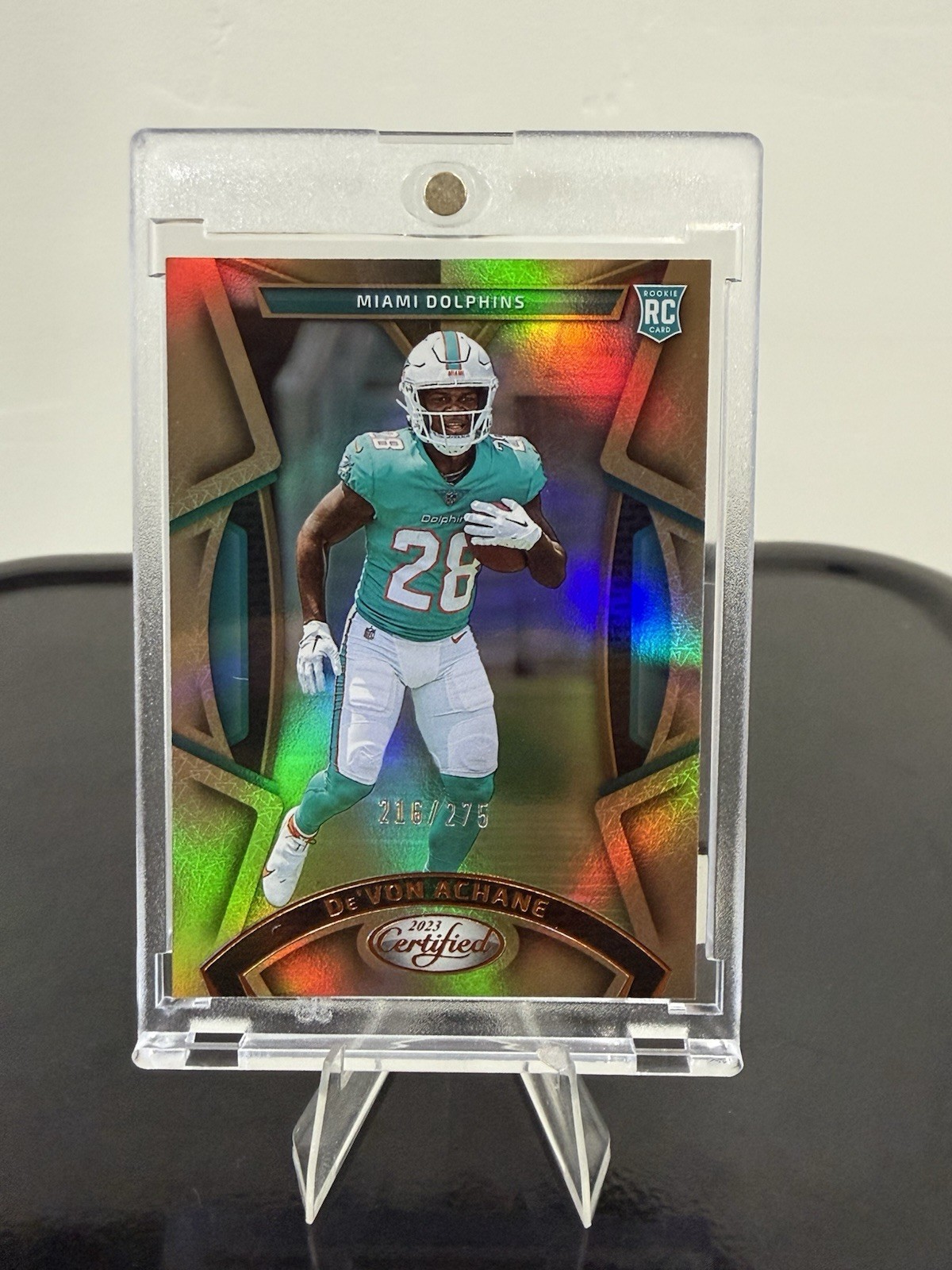 De'Von Achane /275 2023 Certified Mirror Bronze Rookie #160 Dolphins