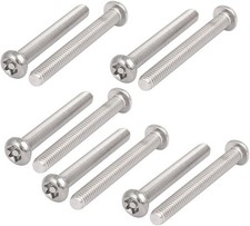 Image of 10 Pcs M6x50mm Torx Tamper Proof Screws 304 Stainless Steel Button Head T30 Secu