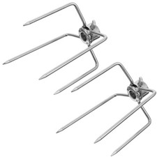 2 Pcs Outil Barbecue Accessoires De Grillades Fourchettes En Acier Inoxydable