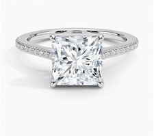 3Ct Princess Lab Created Diamond Solitaire 14K Yellow gold Plated Wedding Ring