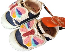NEW Wonder Nation SIZE 4 Baby Toddler NWT Girls Denim Butterfly Bump Toe Shoes