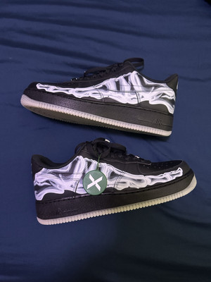 Nike Airforce 1 Low Black Skeleton Halloween (2019) 193656461780| eBay