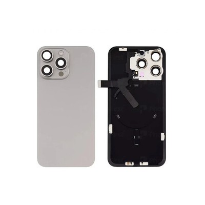 iPhone 15 Pro Max - Backglas Ersatz mit Wireless Coil - Natural Titanium