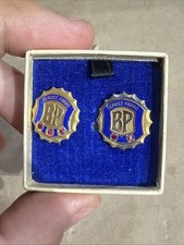 2 Vintage BP BRITISH PETROLEUM Service Award Pin 1/10 10k Gold Filled Pin Set