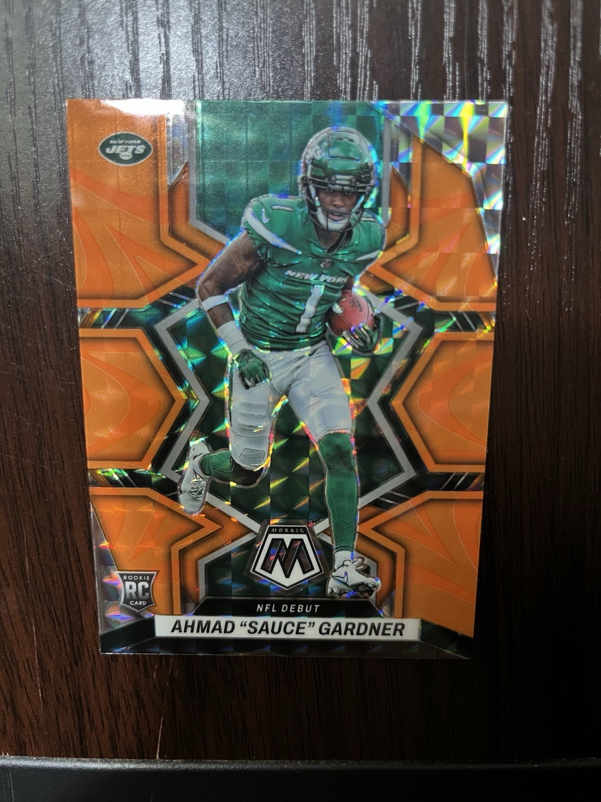 AHMAD "SAUCE" GARDNER 2022 MOSAIC ROOKIE NFL DEBUT ORANGE REACTIVE RC Q3889