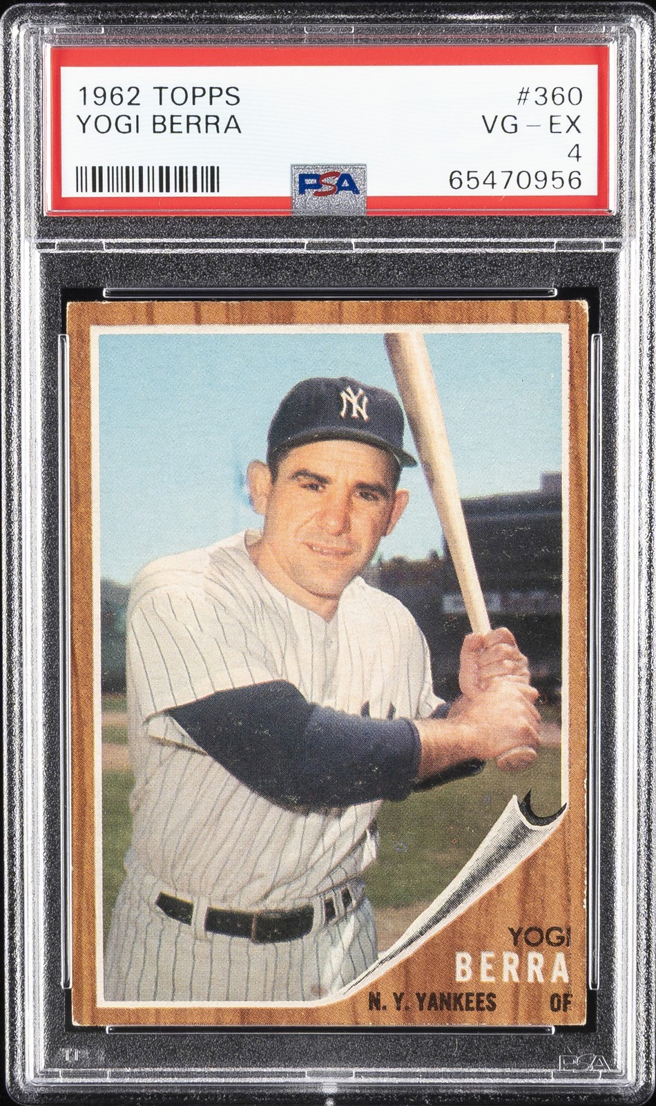1962 TOPPS #360 YOGI BERRA PSA 4