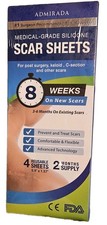 Admirada Medical Grade Silicone Scar Sheets 4 per box. Sealed 5.9" 1.57" Ea.