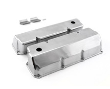 Ford 351c Cleveland Polished Aluminum Plain Valve Covers Tall W Hole