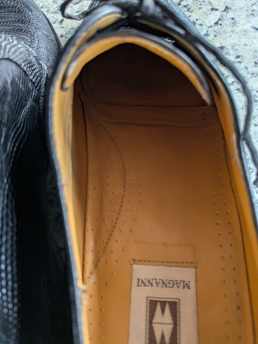 Magnanni schwarz Original Lizard Oxford geteilte Zehe Schuhe Größe 12 M authentisch - Bild 21 von 24