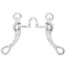 JK HILASON Engraved Western Correction Curb Bit with High Ported Mouth