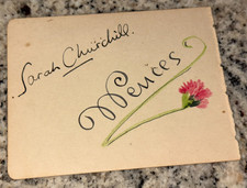 Vintage Signed Autograph Cut - Actress - Sarah Churchill - Len Clifford - Wences