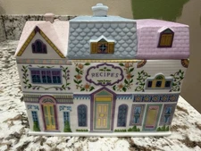 Lenox Spice Village Recipe Box 1994 Vintage Pastel Porcelain w/ New Recipe Cards
