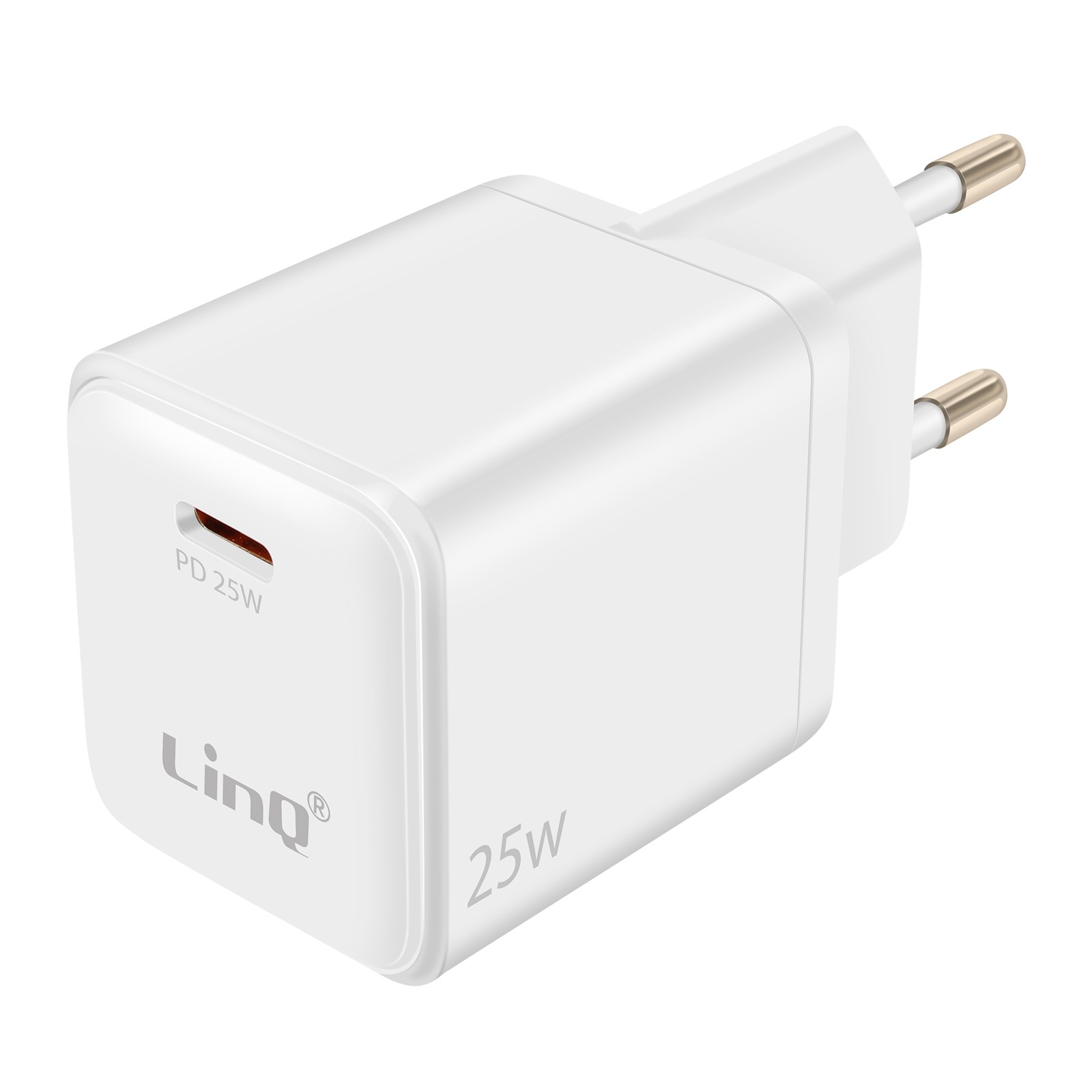 Chargeur rapide USB-C 25W LinQ secteur compact blanc universel