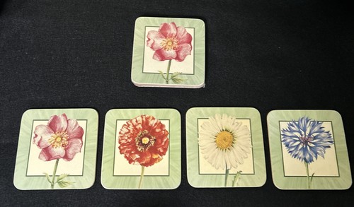 Villeroy & Boch 8 Coasters Flower Design Cork Back with Original Boxes - Picture 2 of 12