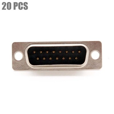20x D-Sub DB15 15 Pin Male Plug Connector Solder Type Cup Socket Wire Assembly