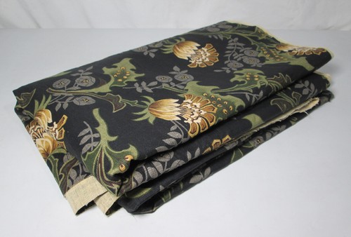Vintage Fabric Brown Flowers on Green and Blue Plants Quilting 3.5 Yards by 56" - Picture 3 of 7