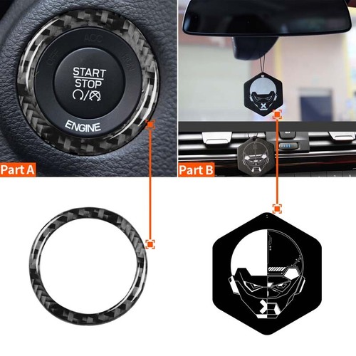 Carbon Fiber Engine Start Buttons Ring Cover Trim Fit For Charger 2011-2014 - Foto 8 di 8