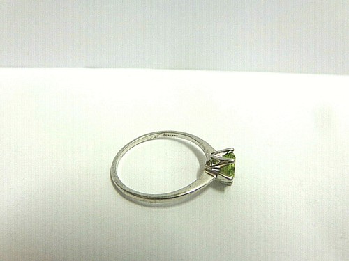 peridot ring sterling silver sz 9.25 wgt 1.7 grams tcw 1 solitaire - Picture 9 of 9