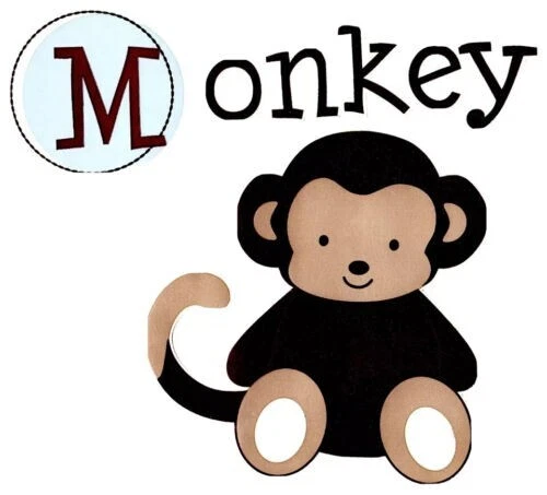 Calcomanía de pared mono jungla animal prepegado 4 pulgadas nueva Foto 2 de 2