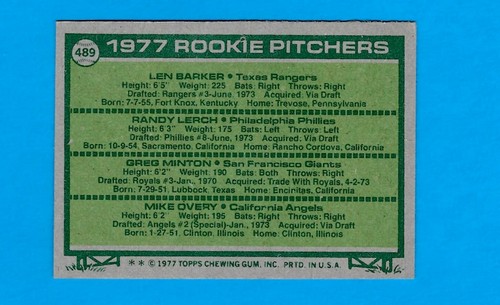 1977 TOPPS BASEBALL Singles U Pick - HOF, Rookies, Stars, Commons - all scanned - Picture 310 of 427