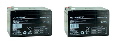 2 x AGM 12v 14Ah (as 12Ah & 15Ah) - MOBILITY SCOOTER WHEELCHAIR BATTERIES