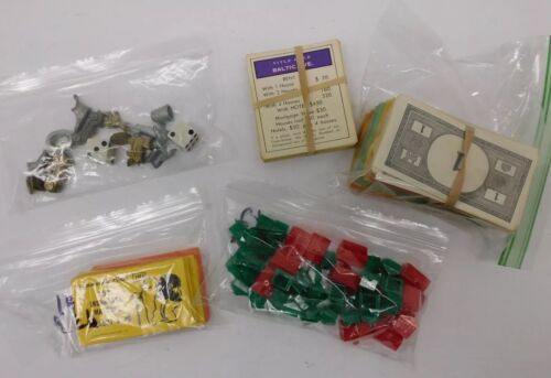 MONOPOLY Game Replacement Parts Money Tokens/Dice Cards Deeds Hotels & Houses